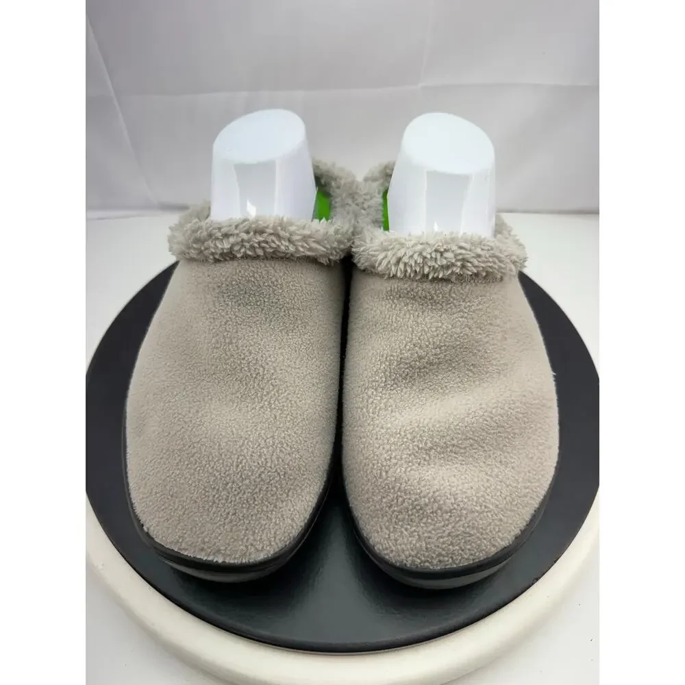 Oofos Oocoozie Mule Mens Size 11 Gray Sherpa Comfort Recovery Slip On Shoes NEW‎